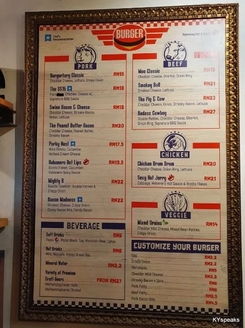 Burgertory Malaysia Menu Price List