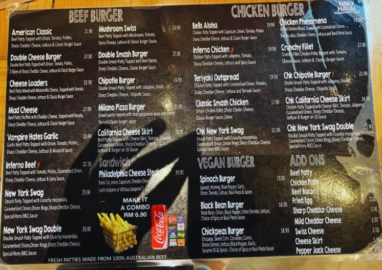 Burger On 16 Menu Price Malaysia