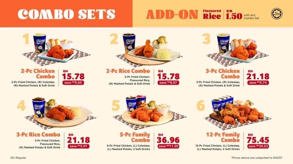 Chicago Chicken City Malaysia Combo Sets Price List 