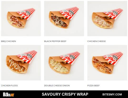 Hot & Roll Savoury Crispy Wrap Menu