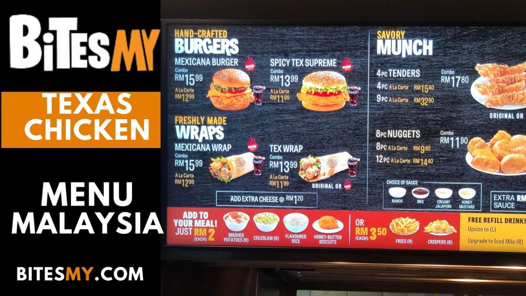 Texas Chicken Menu & Prices Malaysia
